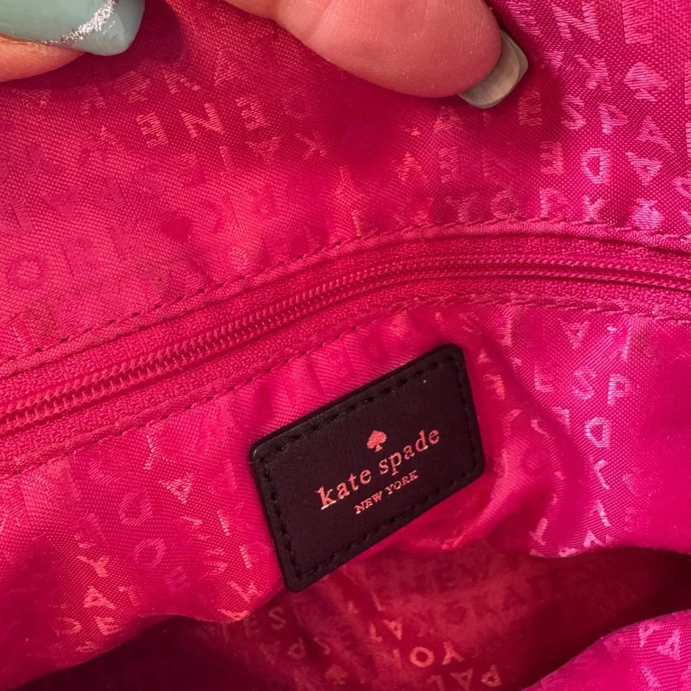 Kate‎ Spade Women's Black Quilted Leather Dome Satchel Handbag Gold Chain Detail